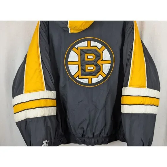 Vintage Starter Boston Bruins Pullover Puffer Coat w/ Front Pocket Size 2XL/XXL - Picture 13 of 15